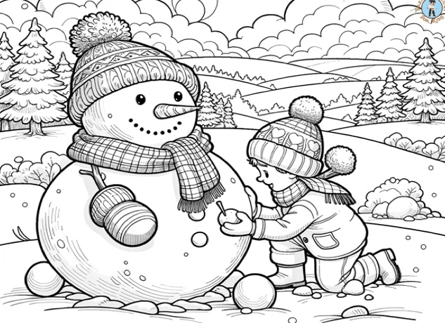 Cute:7tewkuk7c8g= Snowman Coloring Page