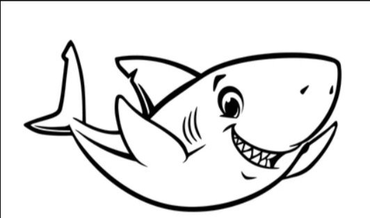 Outline:5vndp5ab-D8= Shark Clipart